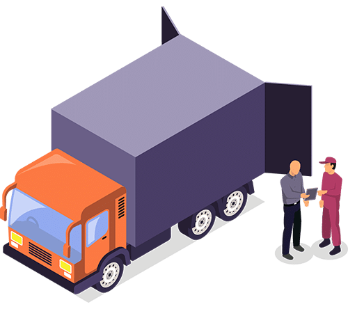 haulage truck being unloaded